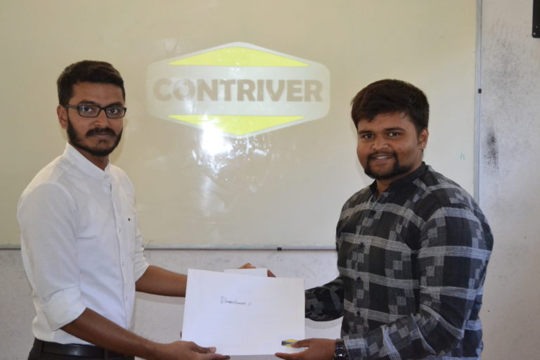 Supervisor Athrey awarding Intern DhruvaKumar